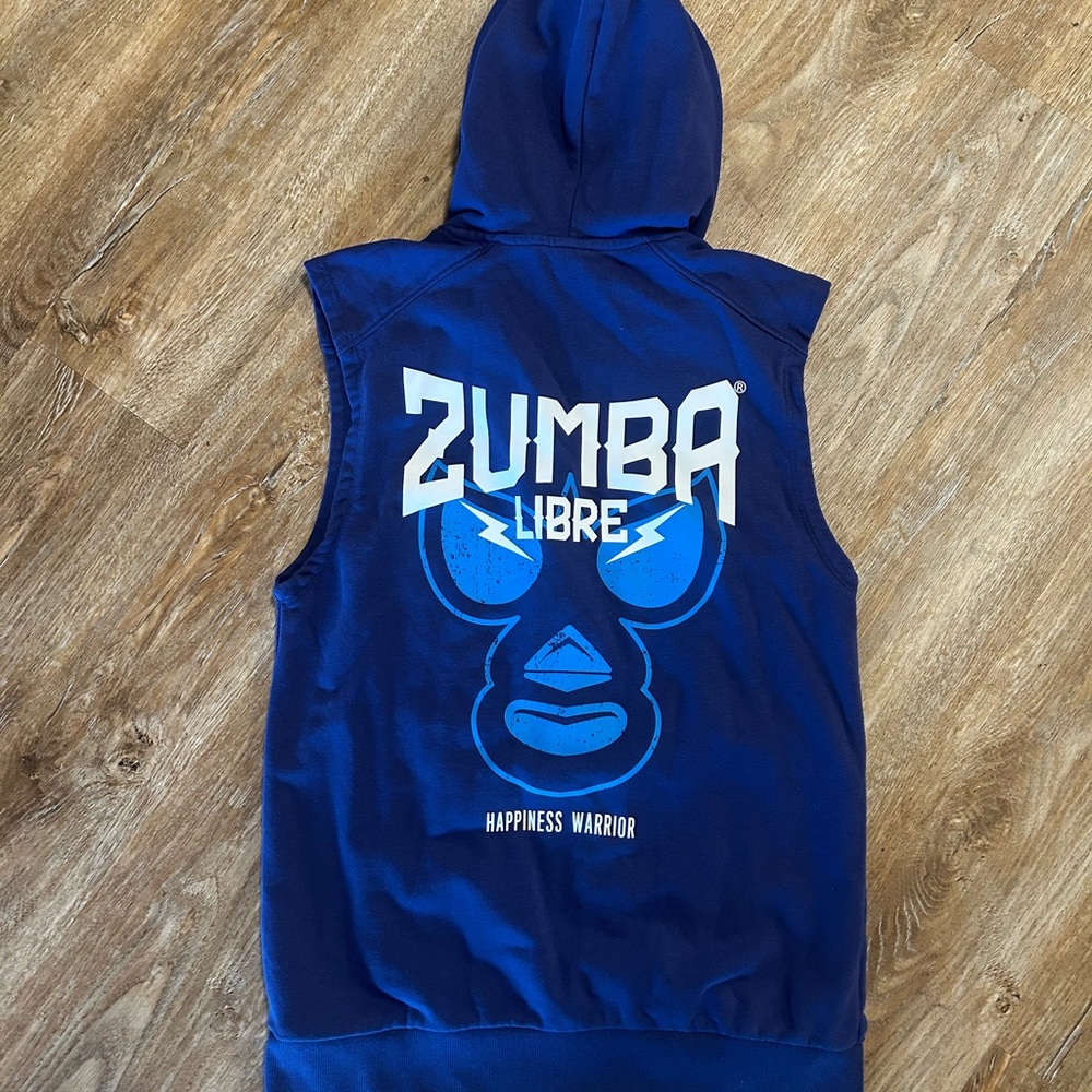 Zumba Fitness Blue Sleeveless Hoodie